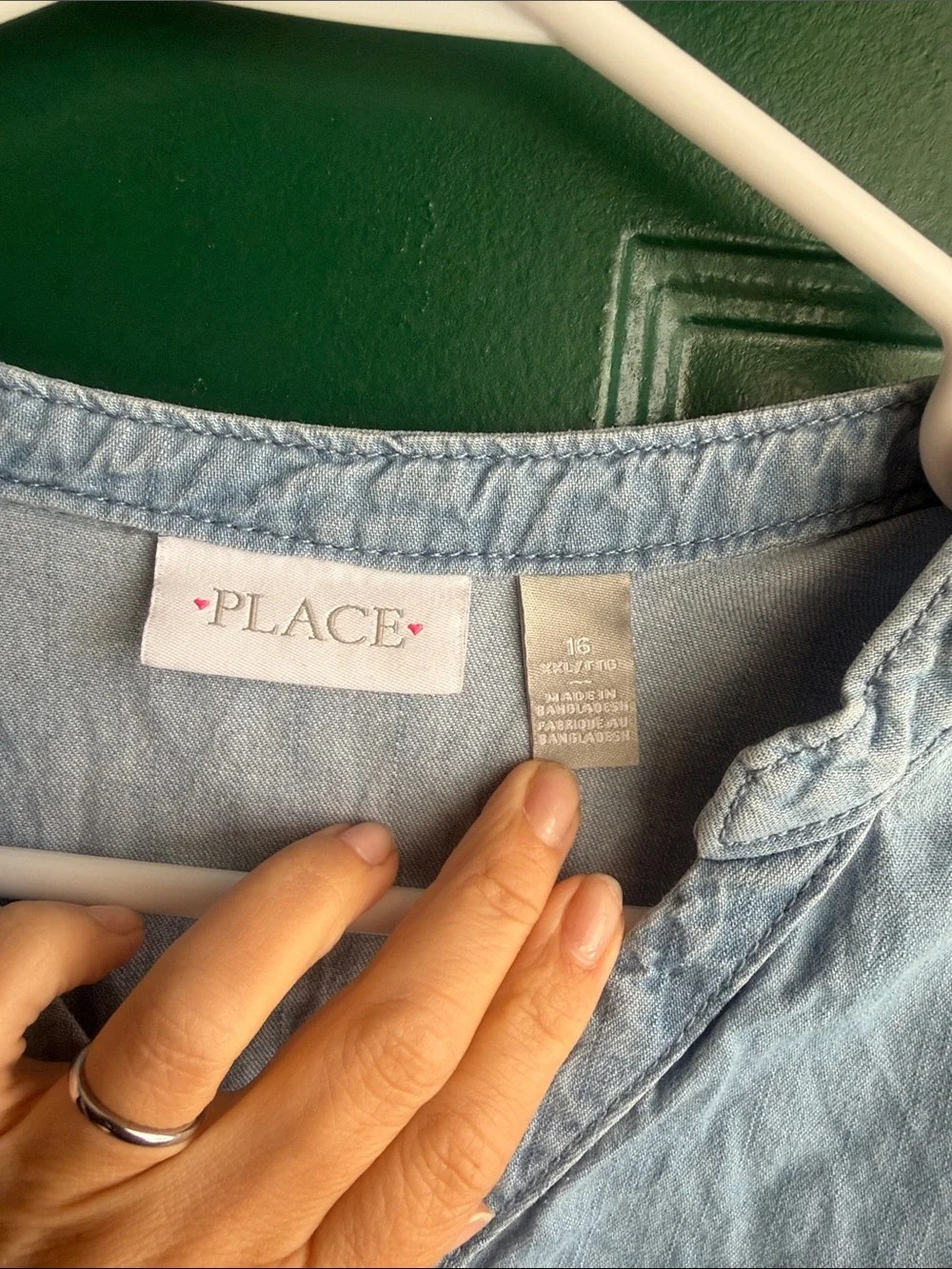 The Children's Place Light Blue Long-Sleeve Jean Dress